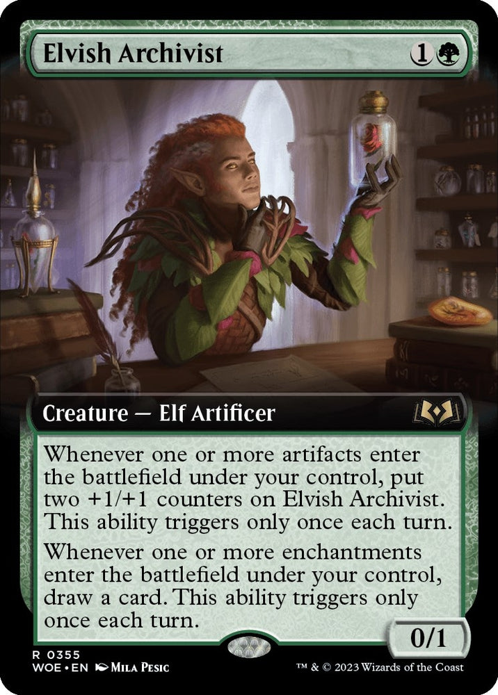Image for Elvish Archivist (Extended Art) (355) [Wilds of Eldraine]