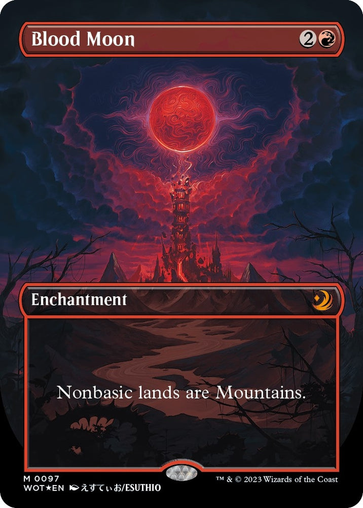 Image for Blood Moon (Anime Borderless) (Confetti Foil) (97) [Wilds of Eldraine: Enchanting Tales]