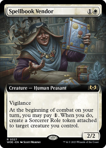 Image for Spellbook Vendor (Extended Art) (327) [Wilds of Eldraine]