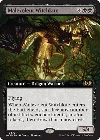 Image for Malevolent Witchkite (Extended Art) (372) [Wilds of Eldraine]