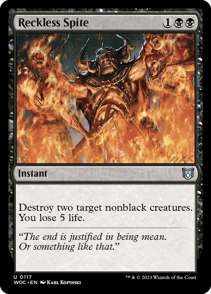 Image for Reckless Spite (117) [Commander: Wilds of Eldraine]