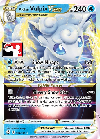 Image for Alolan Vulpix VSTAR (034/195) [Prize Pack Series Cards]