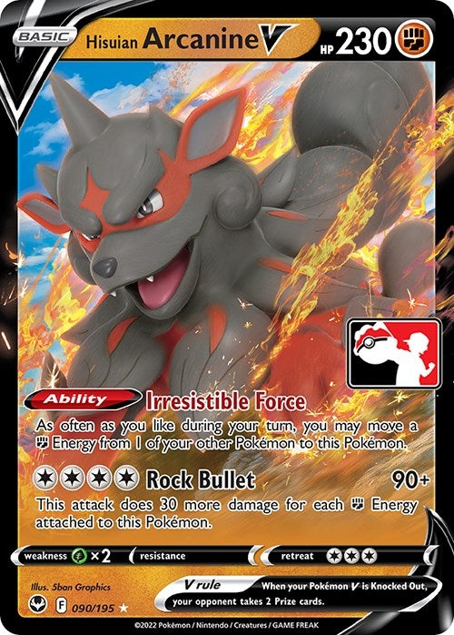 Image for Hisuian Arcanine V (090/195) [Prize Pack Series Cards]