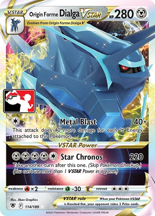 Image for Origin Forme Dialga VSTAR (114/189) [Prize Pack Series Cards]