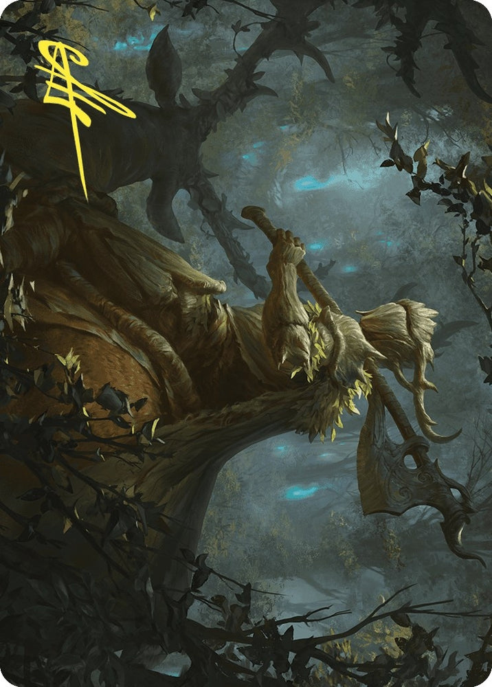 Image for Verdant Outrider Art Card (Gold-Stamped Signature) (28) [Art Series: Wilds of Eldraine]