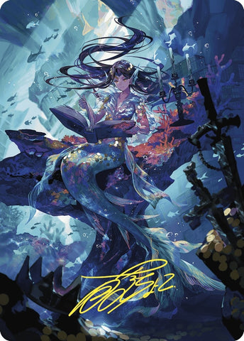 Image for Rhystic Study Art Card (Gold-Stamped Signature) (79) [Art Series: Wilds of Eldraine]