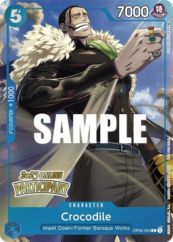 Crocodile (Online Regional 2023) [Participant] (OP02-053) (One Piece Promotion Cards)