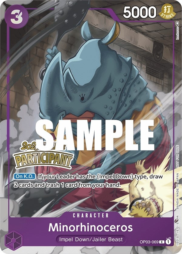 Minorhinoceros (Online Regional 2023) [Participant] (OP03-069) (One Piece Promotion Cards)