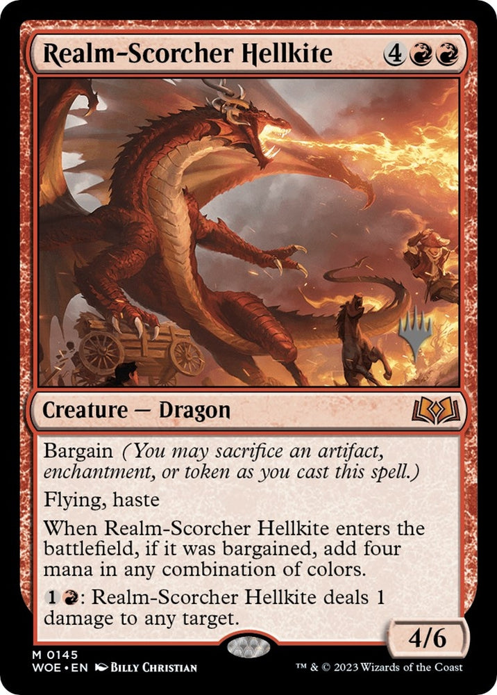 Image for Realm-Scorcher Hellkite (145) [Promo Pack: Wilds of Eldraine]