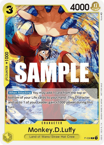 Monkey.D.Luffy (Pre-Release Tournament) (P-036) (One Piece Promotion Cards)