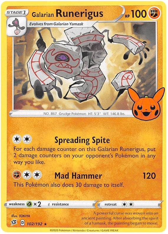 Image for Galarian Runerigus (102/192) [Trick or Trade BOOster Bundle 2023]