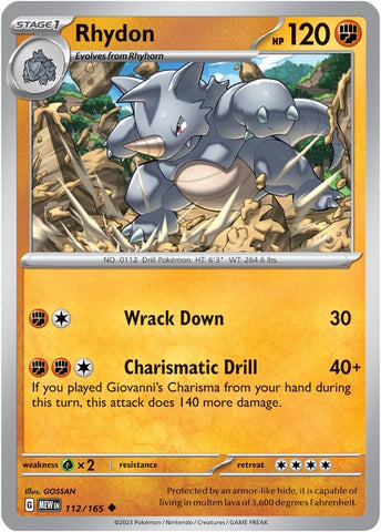 Image for Rhydon (112/165) - Pokemon