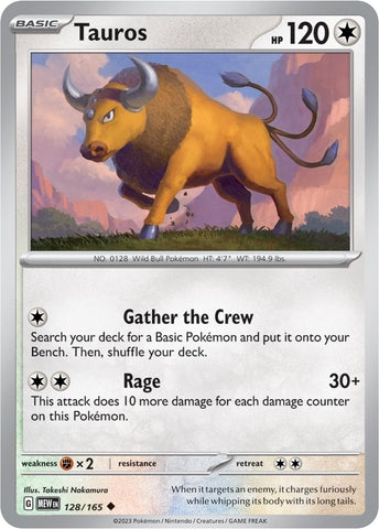 Image for Tauros (128/165) (MEW)