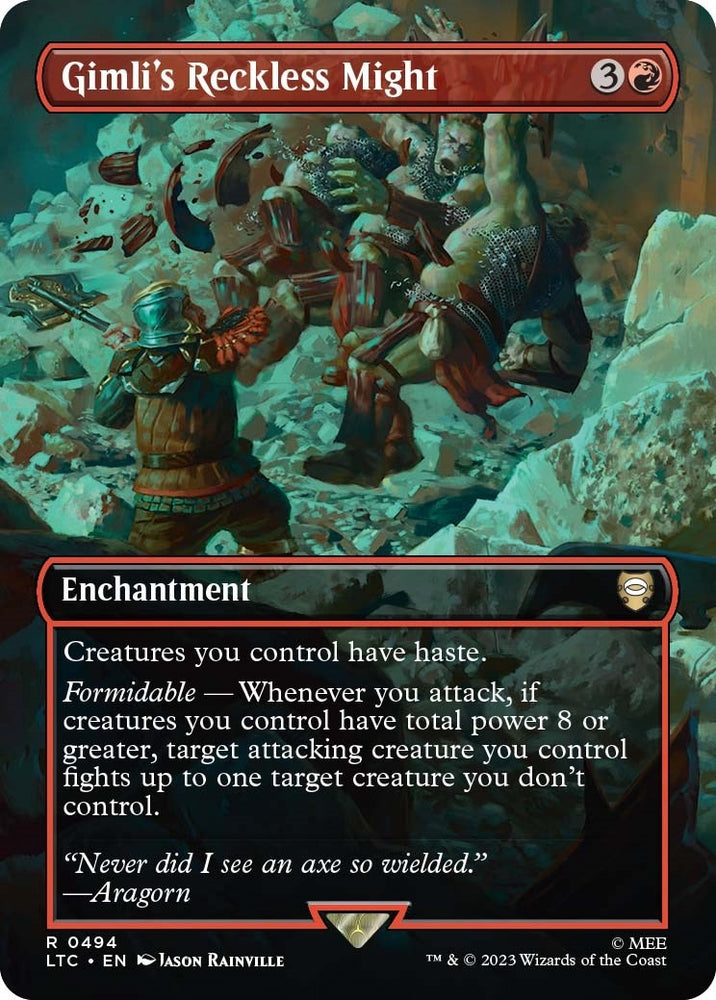 Image for Gimli's Reckless Might (Borderless) (494) [Commander: The Lord of the Rings: Tales of Middle-earth]