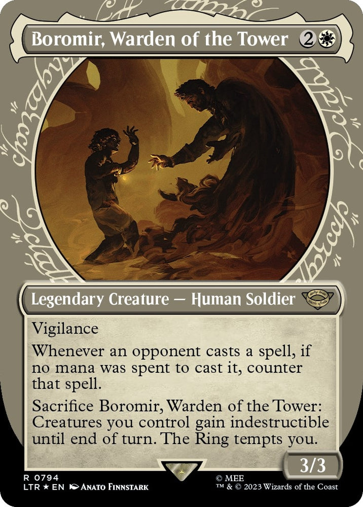 Image for Boromir, Warden of the Tower (Showcase) (Surge Foil) (794) [Universes Beyond: The Lord of the Rings: Tales of Middle-earth]