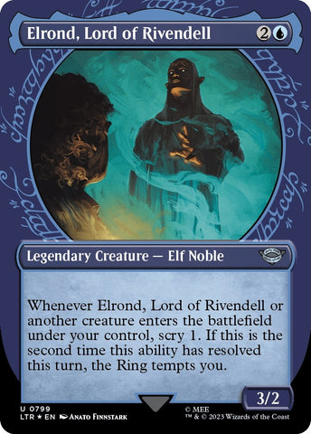 Image for Elrond, Lord of Rivendell (Showcase) (Surge Foil) (799) [Universes Beyond: The Lord of the Rings: Tales of Middle-earth]
