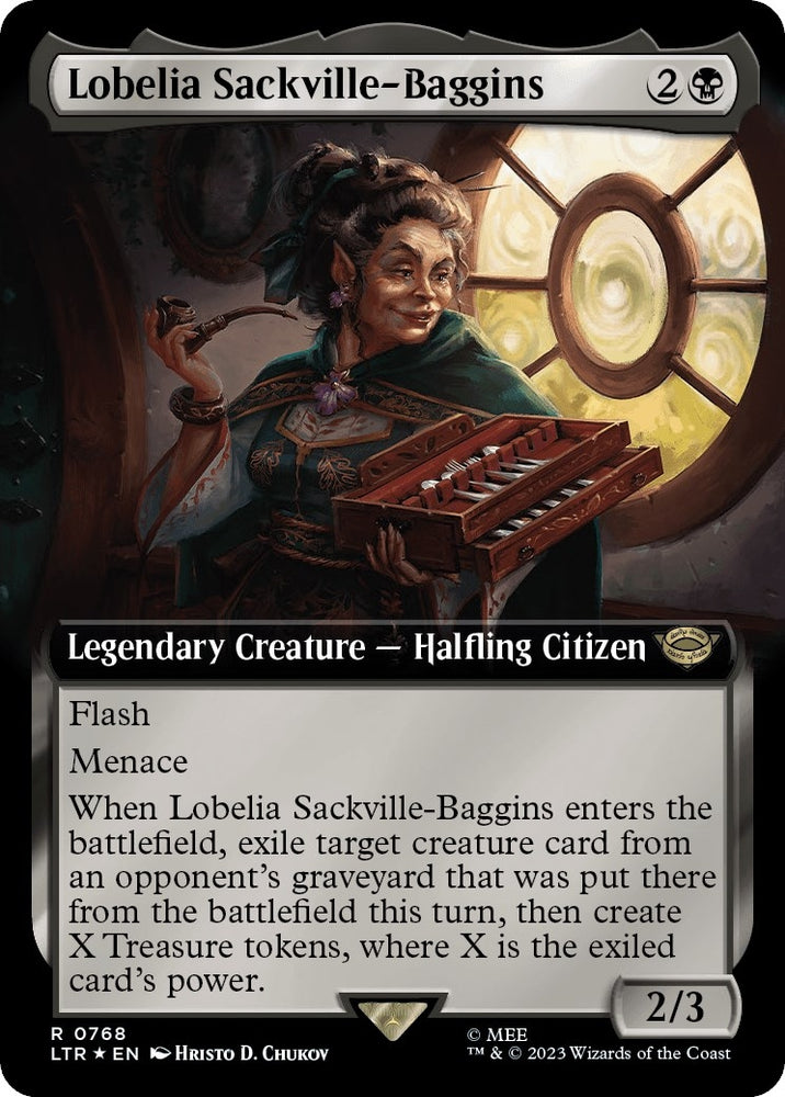Image for Lobelia Sackville-Baggins (Extended Art) (Surge Foil) (768) [Universes Beyond: The Lord of the Rings: Tales of Middle-earth]