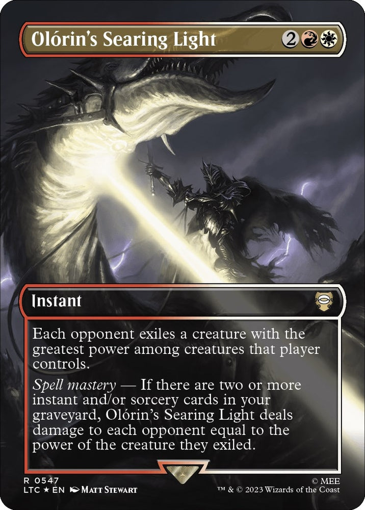 Image for Olorin's Searing Light (Borderless) (Surge Foil) (547) [Commander: The Lord of the Rings: Tales of Middle-earth]