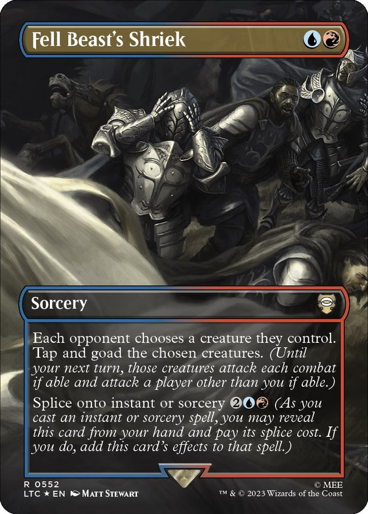 Image for Fell Beast's Shriek (Borderless) (Surge Foil) (552) [Commander: The Lord of the Rings: Tales of Middle-earth]
