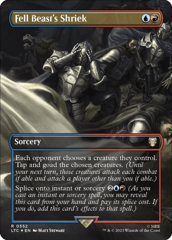 Image for Fell Beast's Shriek (Borderless) (Surge Foil) (552) [Commander: The Lord of the Rings: Tales of Middle-earth]