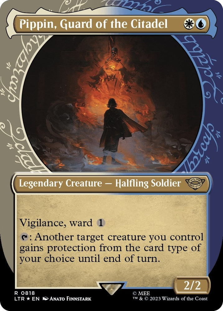 Image for Pippin, Guard of the Citadel (Showcase) (Surge Foil) (818) [Universes Beyond: The Lord of the Rings: Tales of Middle-earth]