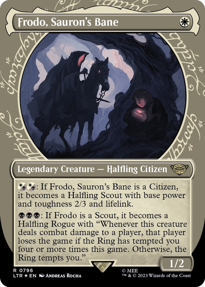 Image for Frodo, Sauron's Bane (Showcase) (Surge Foil) (796) [Universes Beyond: The Lord of the Rings: Tales of Middle-earth]