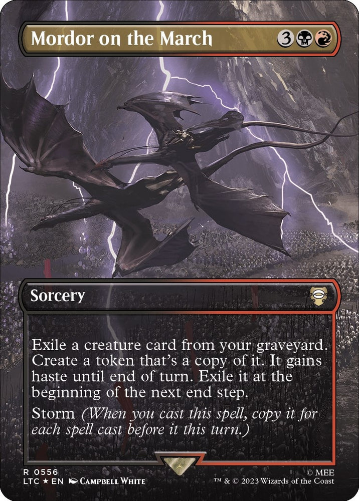 Image for Mordor on the March (Borderless) (Surge Foil) (556) [Commander: The Lord of the Rings: Tales of Middle-earth]