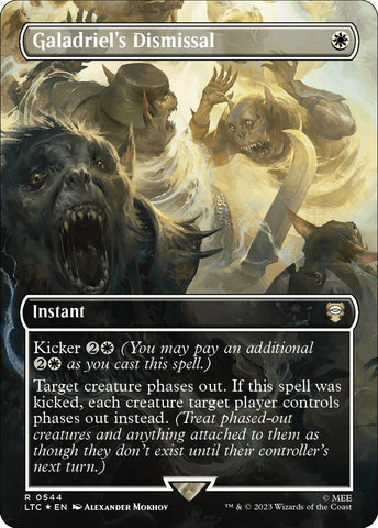 Image for Galadriel's Dismissal (Borderless) (Surge Foil) (544) [Commander: The Lord of the Rings: Tales of Middle-earth]