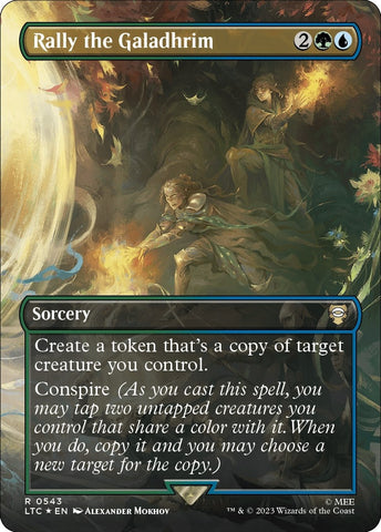 Image for Rally the Galadhrim (Borderless) (Surge Foil) (543) [Commander: The Lord of the Rings: Tales of Middle-earth]