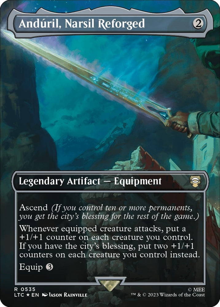 Image for Anduril, Narsil Reforged (Borderless) (Surge Foil) (535) [Commander: The Lord of the Rings: Tales of Middle-earth]