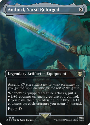 Image for Anduril, Narsil Reforged (Borderless) (Surge Foil) (535) [Commander: The Lord of the Rings: Tales of Middle-earth]