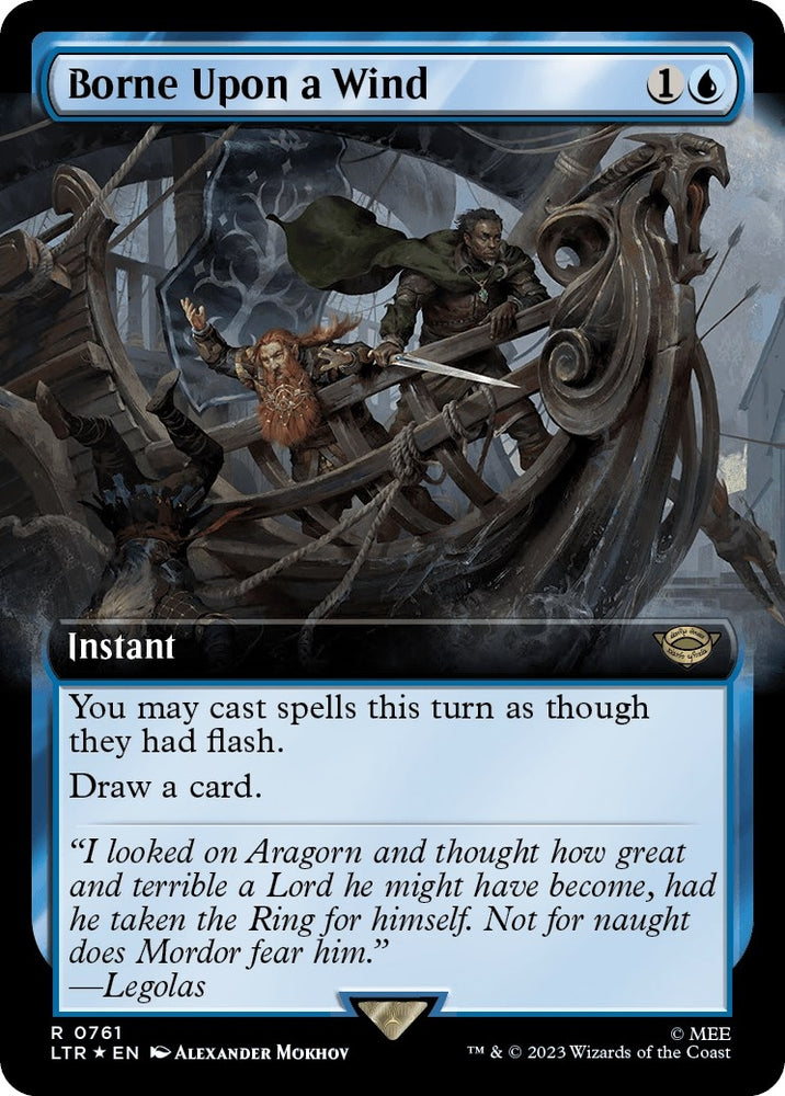 Image for Borne Upon a Wind (Extended Art) (Surge Foil) (761) [Universes Beyond: The Lord of the Rings: Tales of Middle-earth]