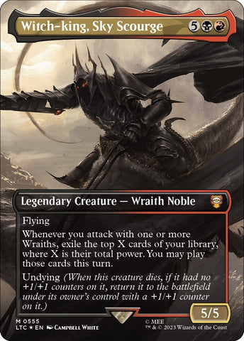 Image for Witch-king, Sky Scourge (Borderless) (Surge Foil) (555) [Commander: The Lord of the Rings: Tales of Middle-earth]
