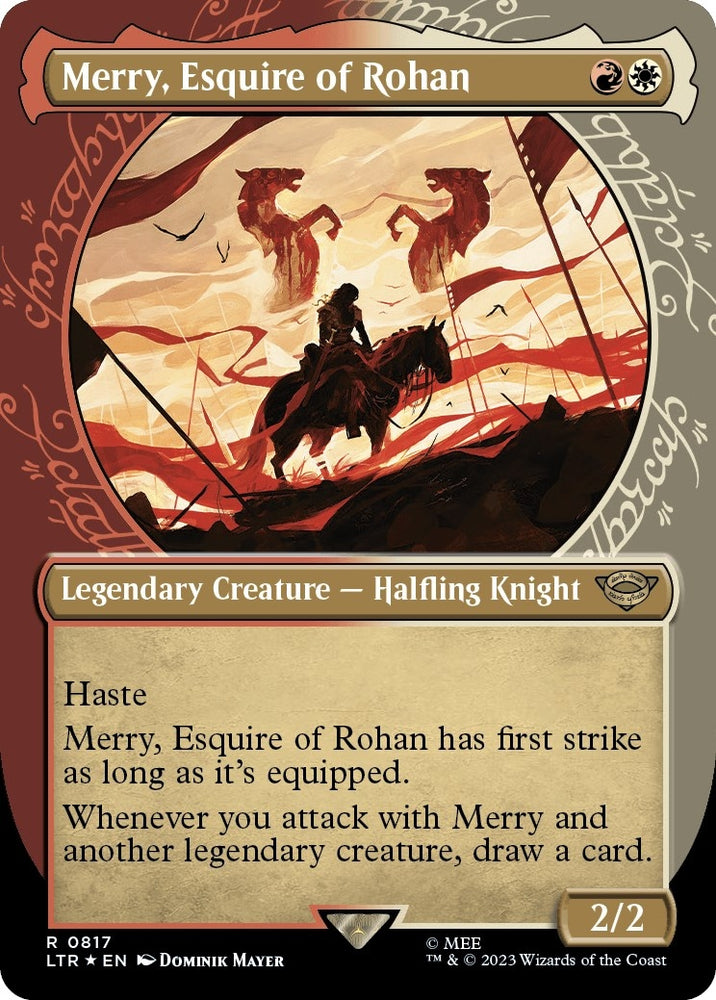 Image for Merry, Esquire of Rohan (Showcase) (Surge Foil) (817) [Universes Beyond: The Lord of the Rings: Tales of Middle-earth]