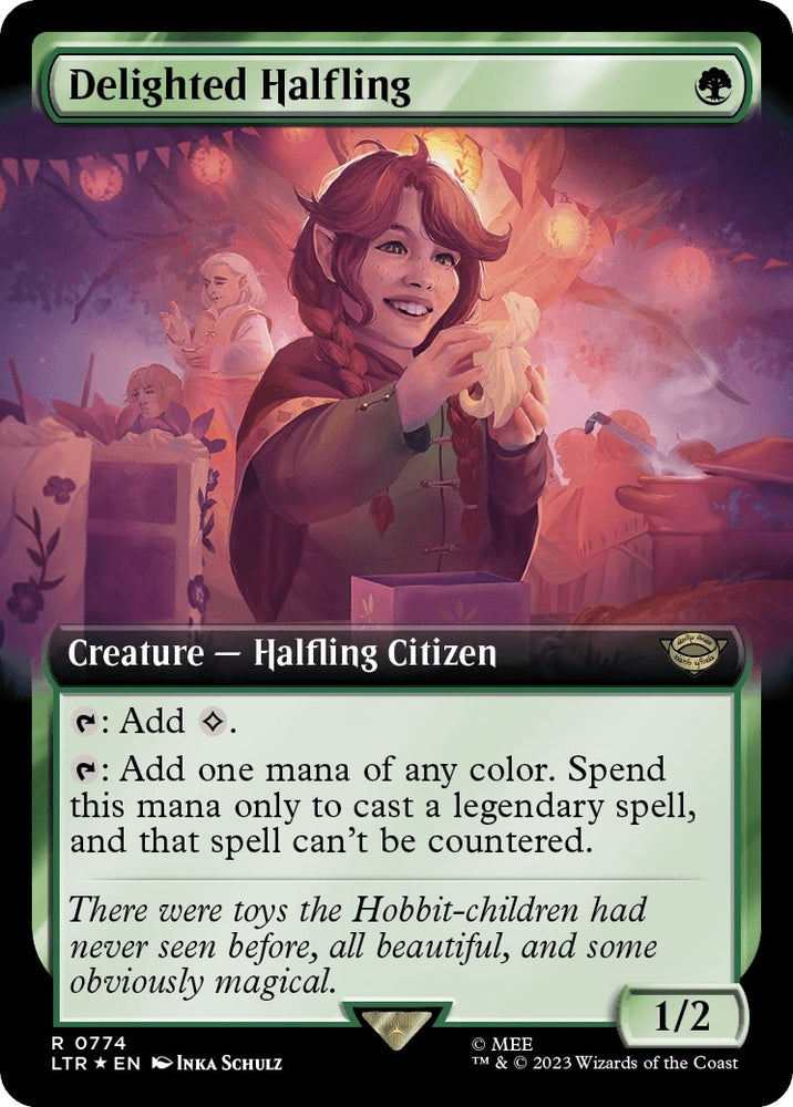 Image for Delighted Halfling (Extended Art) (Surge Foil) (774) [Universes Beyond: The Lord of the Rings: Tales of Middle-earth]