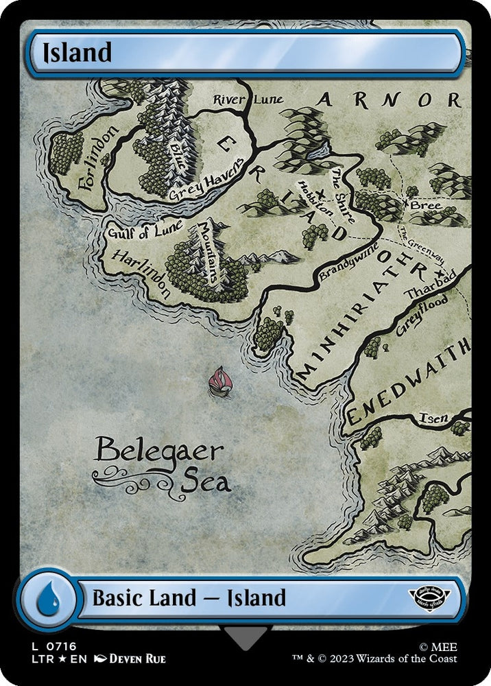 Image for Island (0716) (Surge Foil) (716) [Universes Beyond: The Lord of the Rings: Tales of Middle-earth]