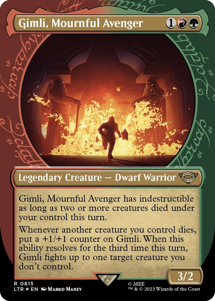 Image for Gimli, Mournful Avenger (Showcase) (Surge Foil) (815) [Universes Beyond: The Lord of the Rings: Tales of Middle-earth]