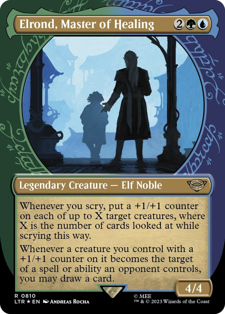 Image for Elrond, Master of Healing (Showcase) (Surge Foil) (810) [Universes Beyond: The Lord of the Rings: Tales of Middle-earth]