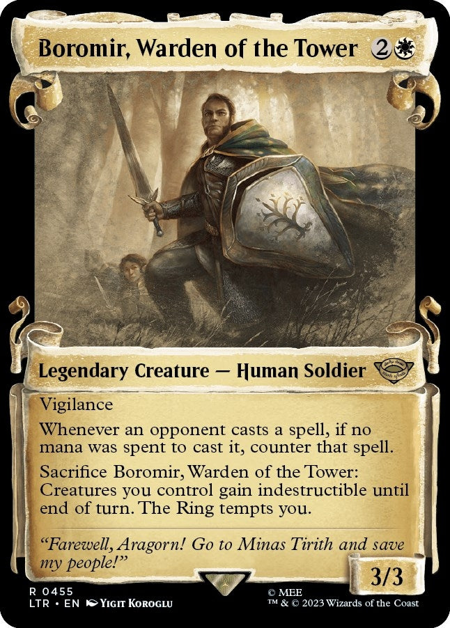 Image for Boromir, Warden of the Tower (Showcase Scrolls) (455) [Universes Beyond: The Lord of the Rings: Tales of Middle-earth]