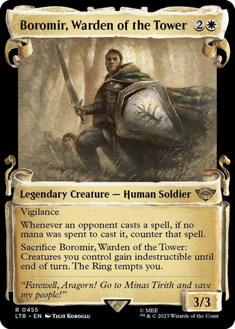 Image for Boromir, Warden of the Tower (Showcase Scrolls) (455) [Universes Beyond: The Lord of the Rings: Tales of Middle-earth]