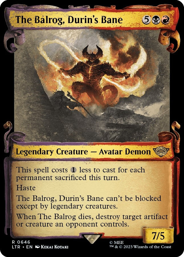 Image for The Balrog, Durin's Bane (Showcase Scrolls) (646) [Universes Beyond: The Lord of the Rings: Tales of Middle-earth]