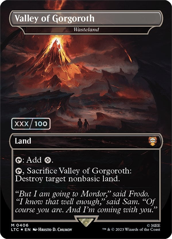 Image for Valley of Gorgoroth - Wasteland (Serial Numbered) (406) [Commander: The Lord of the Rings: Tales of Middle-earth]
