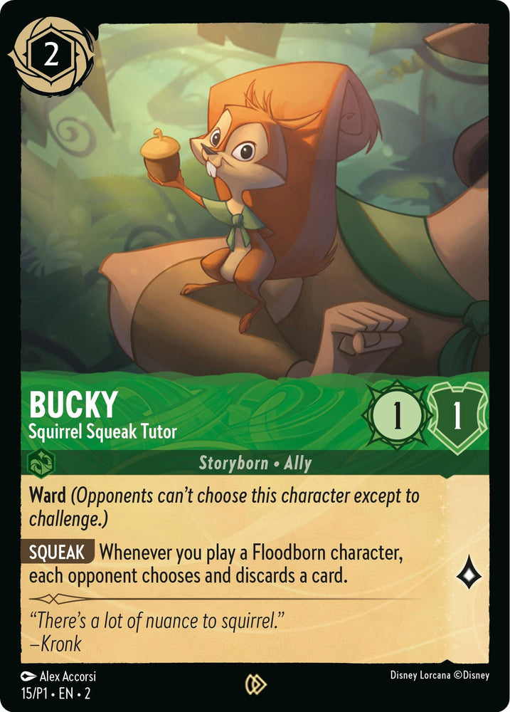 Image for Bucky - Squirrel Squeak Tutor (15) [Disney Lorcana Promo Cards]