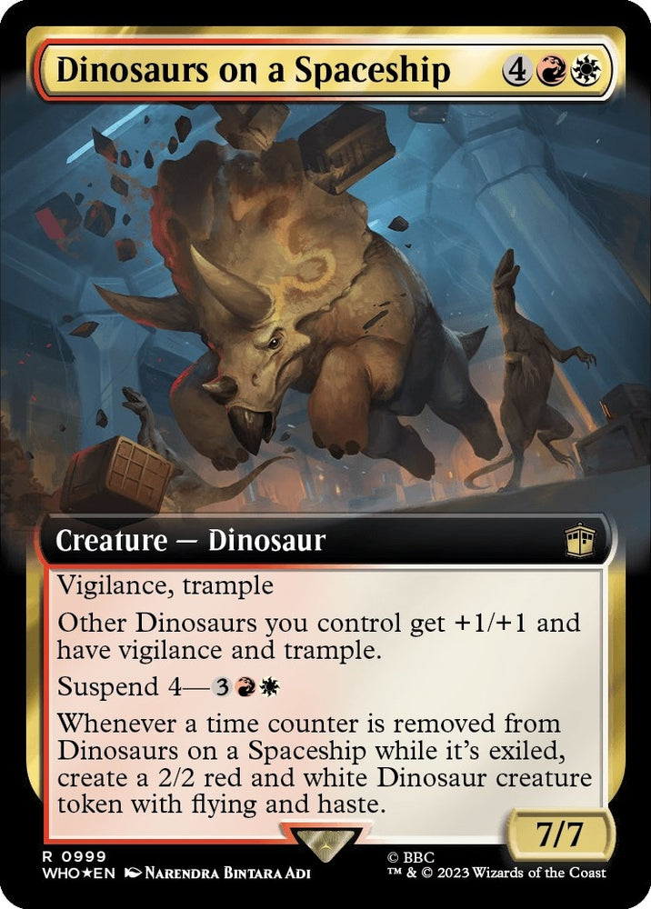 Image for Dinosaurs on a Spaceship (Extended Art) (Surge Foil) (999) [Universes Beyond: Doctor Who]