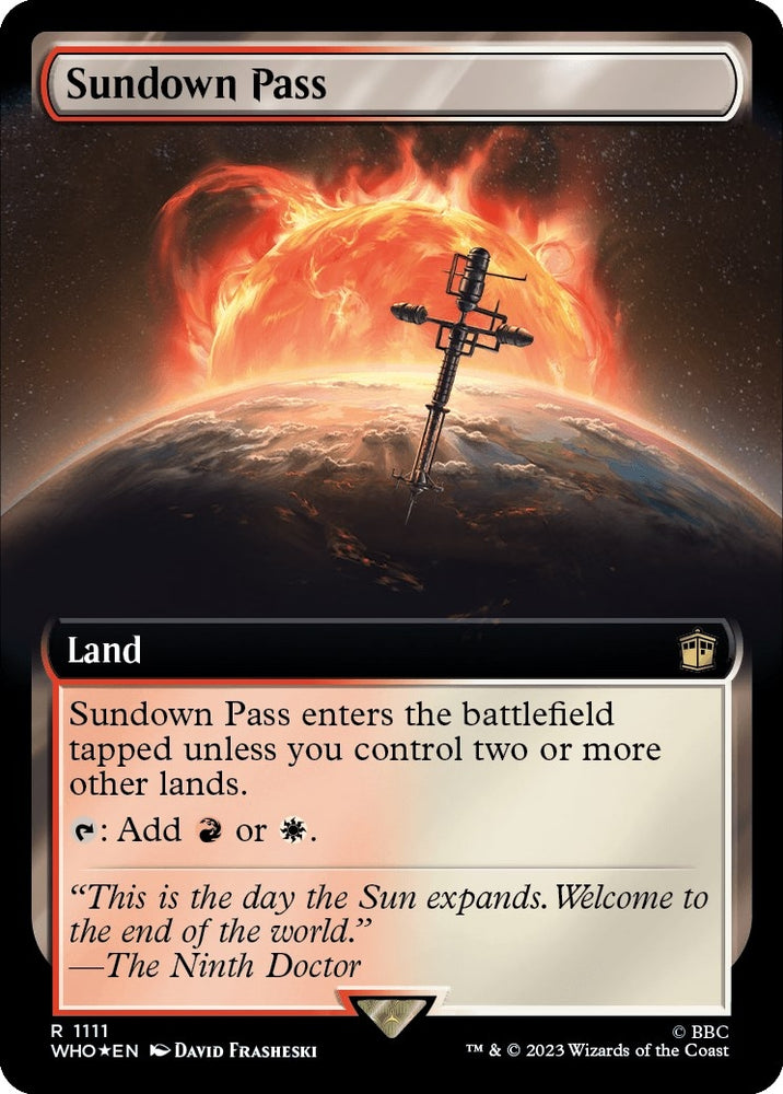 Image for Sundown Pass (Extended Art) (Surge Foil) (1111) [Universes Beyond: Doctor Who]