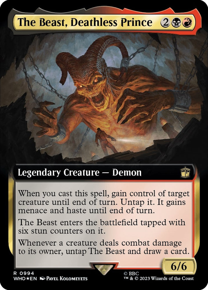 Image for The Beast, Deathless Prince (Extended Art) (Surge Foil) (994) [Universes Beyond: Doctor Who]