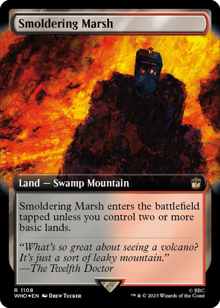 Image for Smoldering Marsh (Extended Art) (Surge Foil) (1108) [Universes Beyond: Doctor Who]