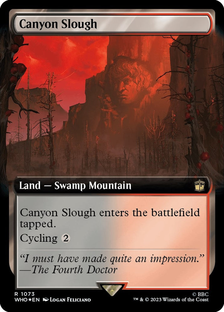Image for Canyon Slough (Extended Art) (Surge Foil) (1073) [Universes Beyond: Doctor Who]