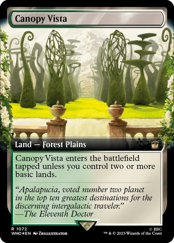 Image for Canopy Vista (Extended Art) (Surge Foil) (1072) [Universes Beyond: Doctor Who]