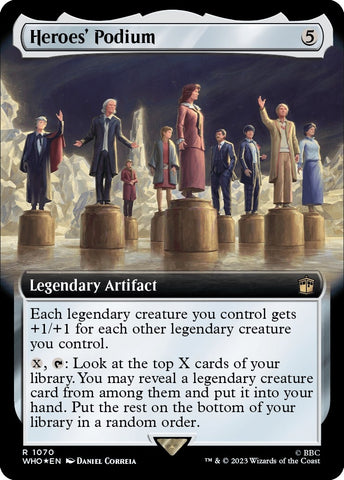 Image for Heroes' Podium (Extended Art) (Surge Foil) (1070) [Universes Beyond: Doctor Who]